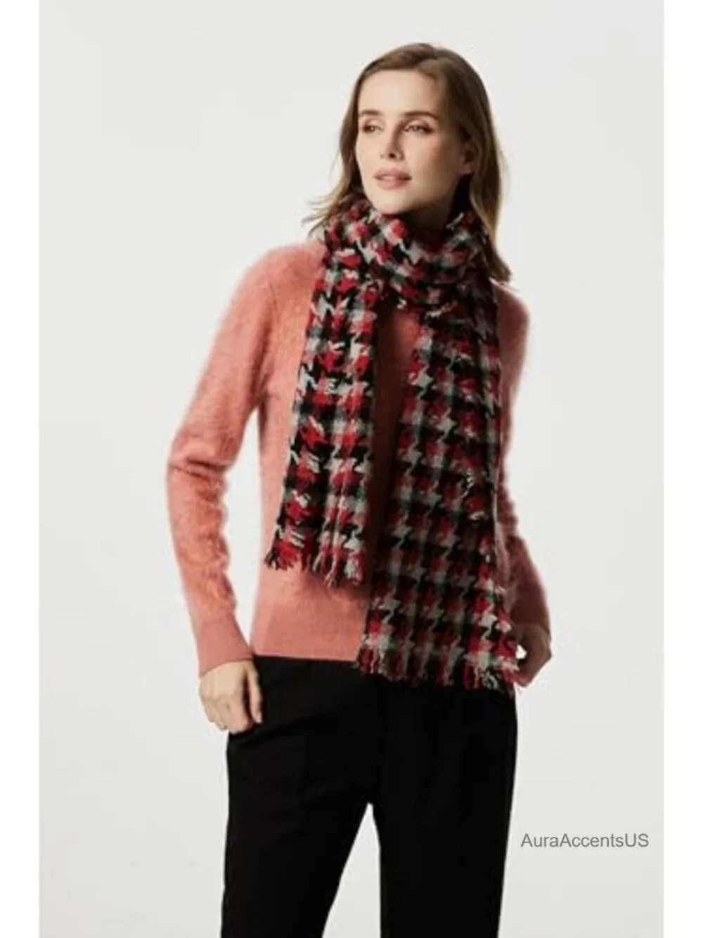 100% Cashmere Fringed Scarf Soft Winter Wrap Elegant Gift